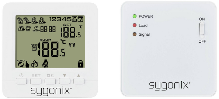 Sygonix Funk Raumthermostat Thermostat Aufputz Wochenprogramm 1 Bis 70 °C Weiß   B-Ware