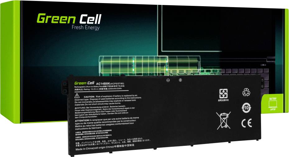 Green Cell Notebook-Akku AC14B3K AC14B7K AC14B8K 15.2 V 2100 mAh Laptop-Akku - 5903317229759