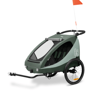 B-Ware Hauck Dryk Duo Plus Dark Green Kinderwagen Fahrradanhänger Anhänger Buggy