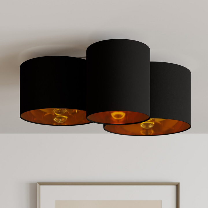 Lindby Laurenz Deckenlampe Deckenleuchte Leuchte Lampe 3 Flammig Schwarz Gold219 B-Ware