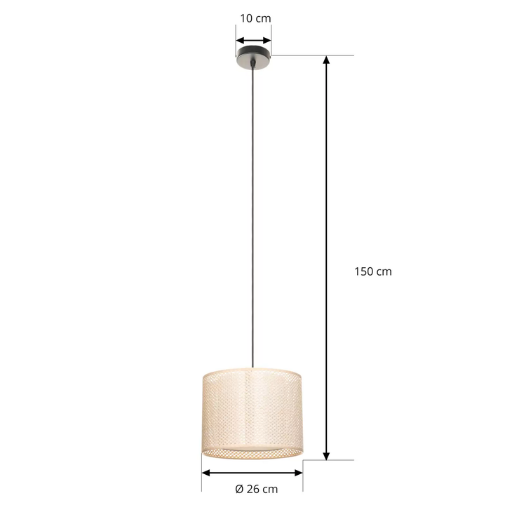 Lindby Hängeleuchte Soula Ø 26 cm beige Kunststoff E27 Hängelampe Lampe Leuchte