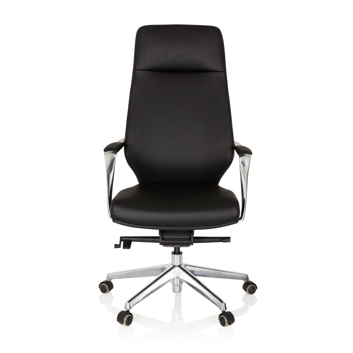 hjh OFFICE Chefsessel Bürostuhl Drehstuhl VELVET Kunstleder Schwarz Armlehnen - 4251084663209