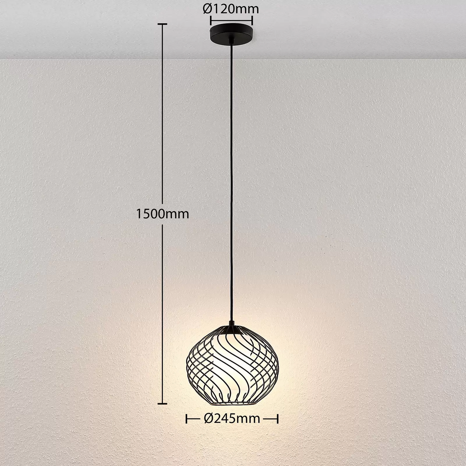 Suspension Lindby Cedrice Cage, Lampe suspendue, Luminaire de salle à manger 