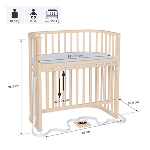 B-Ware Babybay Beistellbett Bett Säuglingsbett Beige Verschlussgitter Siehe Text/Foto