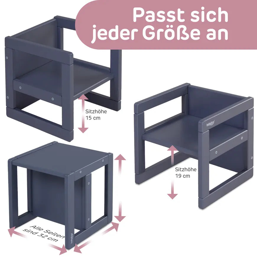 B-Ware Babybay Babycube Littlefoot Schieferg Motorik Hocker 2in1 Tisch Stuhl Kinder - 4262356534349