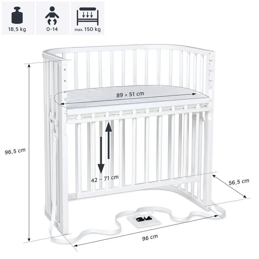 B-Ware Babybay Boxspring Comfort Plus Beistellbett Zusatzbett Babybett Weiß