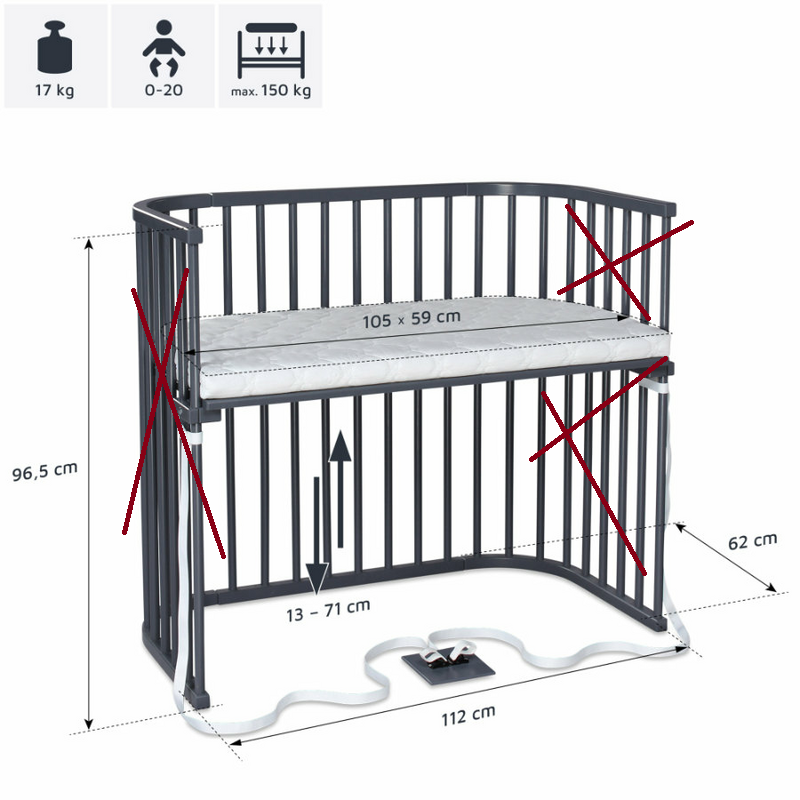 Babybay Beistellbett Boxspring Kinderbett Bett Gitterbett Xxl Siehe Text/Foto C-Ware - 4260472557457