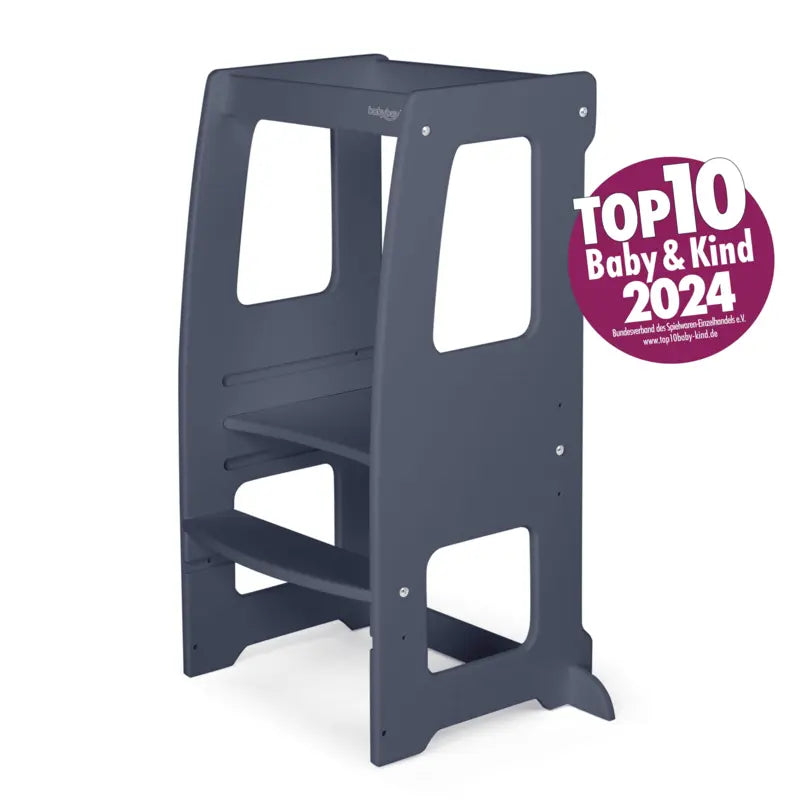 babybay Lernturm Tritthocker Littlefoot grau Kinderstuhl Buche höhenverstellbar - 4262356532390