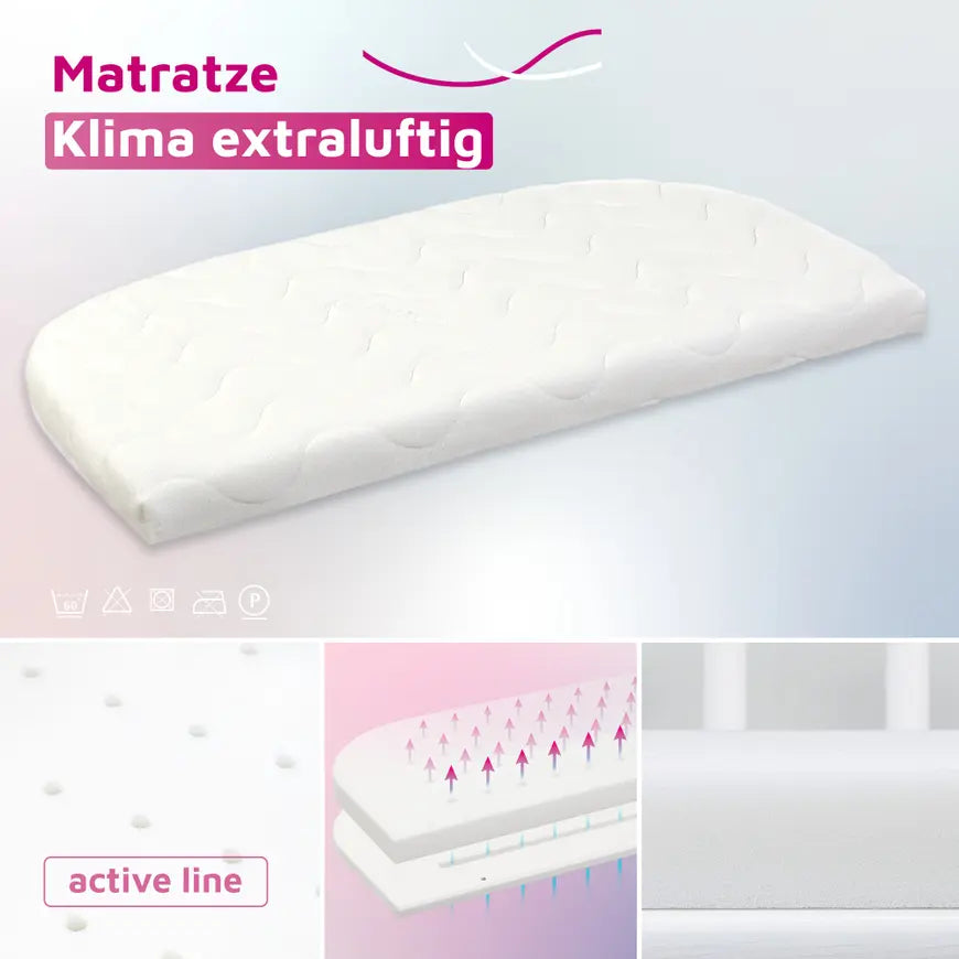 B-Ware Babybay Matratze Bettauflage Klima Extraluftig Original Bezug Weiß Schaumstoff - 2000567517100