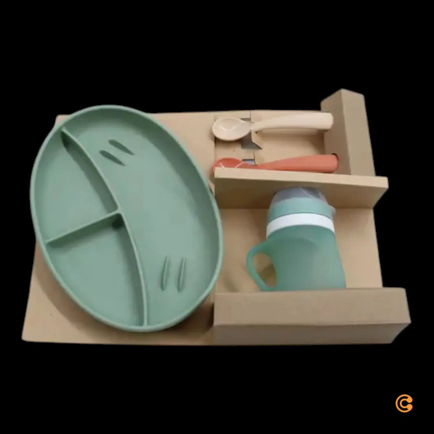 B-Ware Babymoov Geschirrset Set Babygeschirr 4teilig Kindergeschirr Growisy Grün - 3661276174481