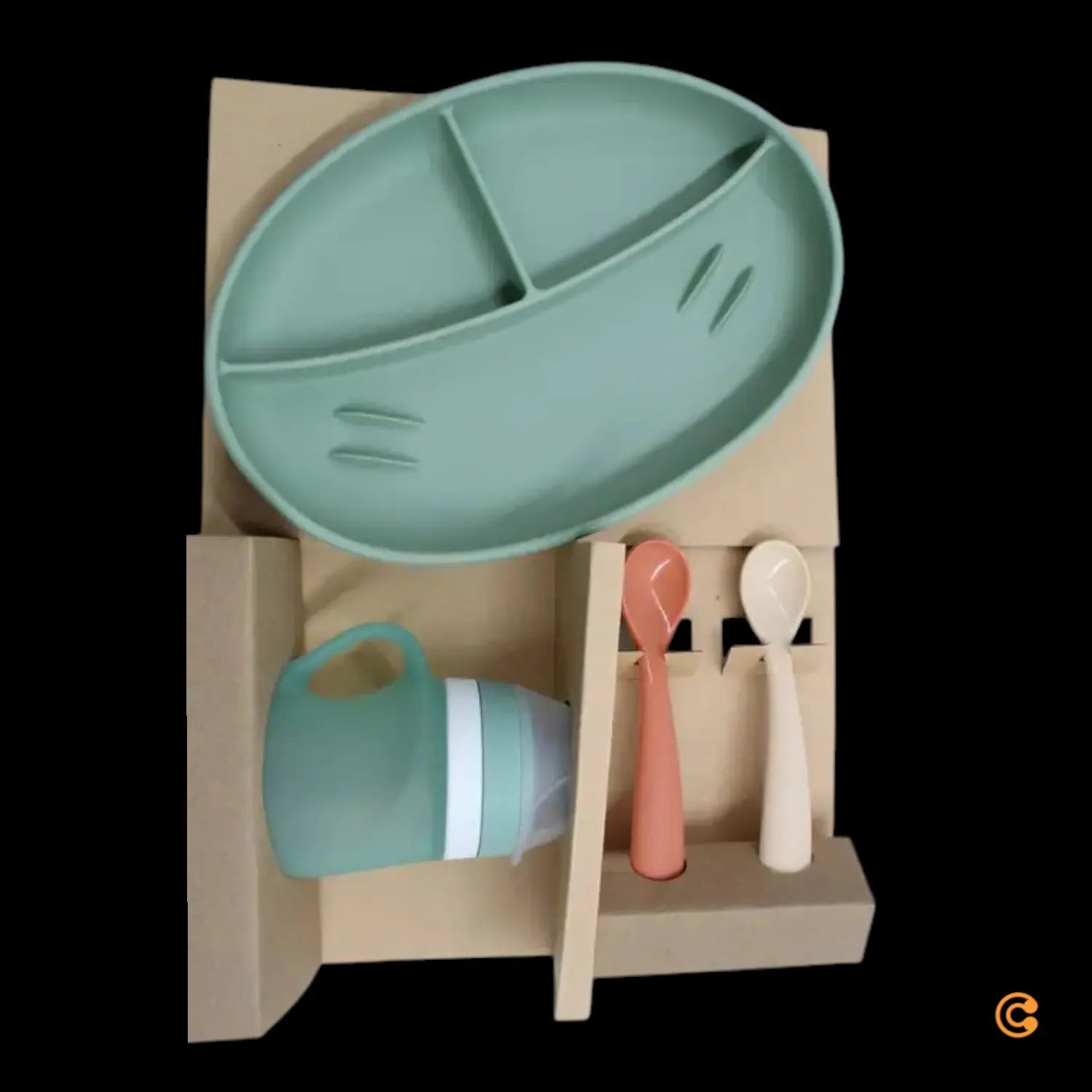 B-Ware Babymoov Geschirrset Set Babygeschirr 4 Teilig Kindergeschirr Growisy Grün - 3661276174481