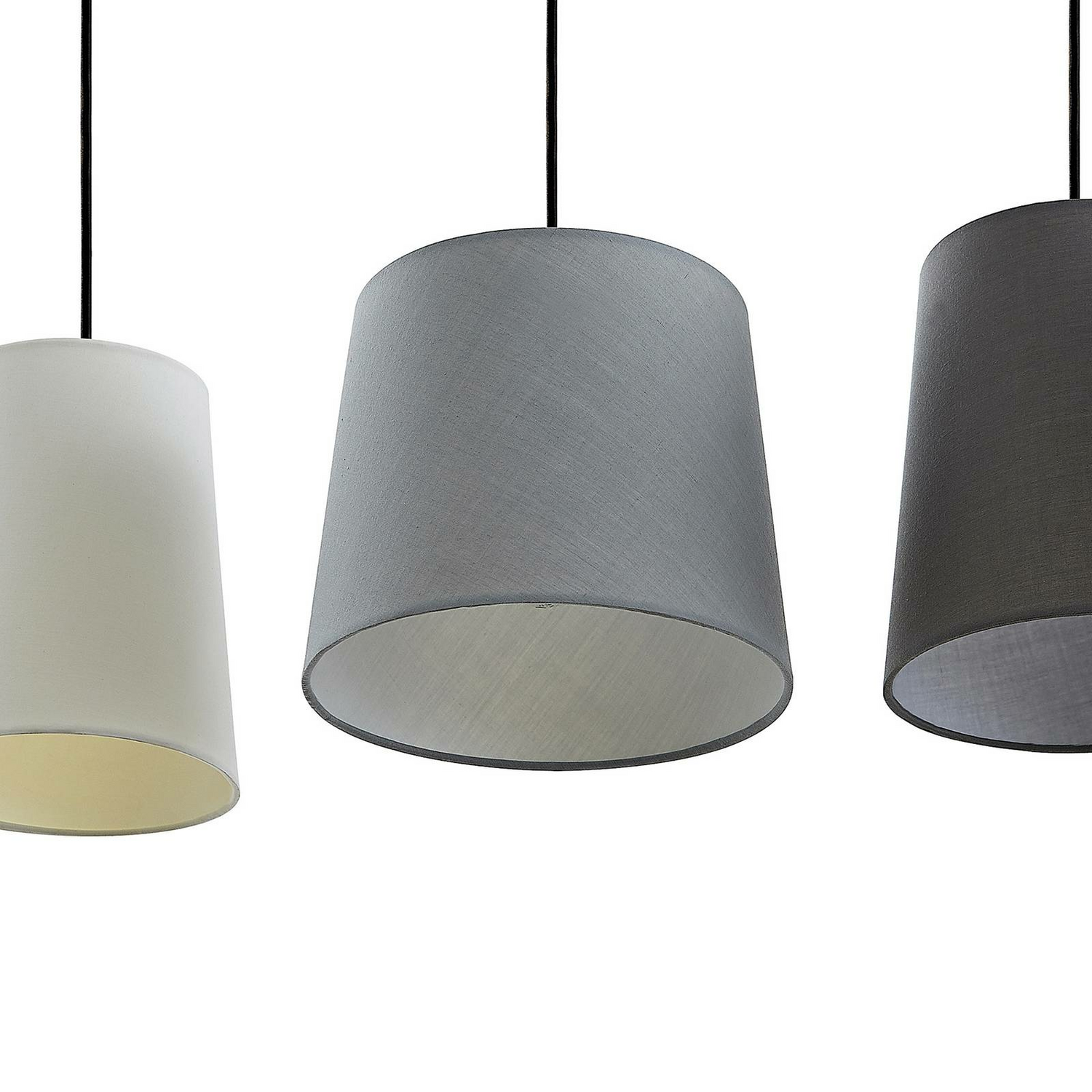 Suspension Lindby Hinai, plafonnier, lampe suspendue, E27, noir/gris, we996