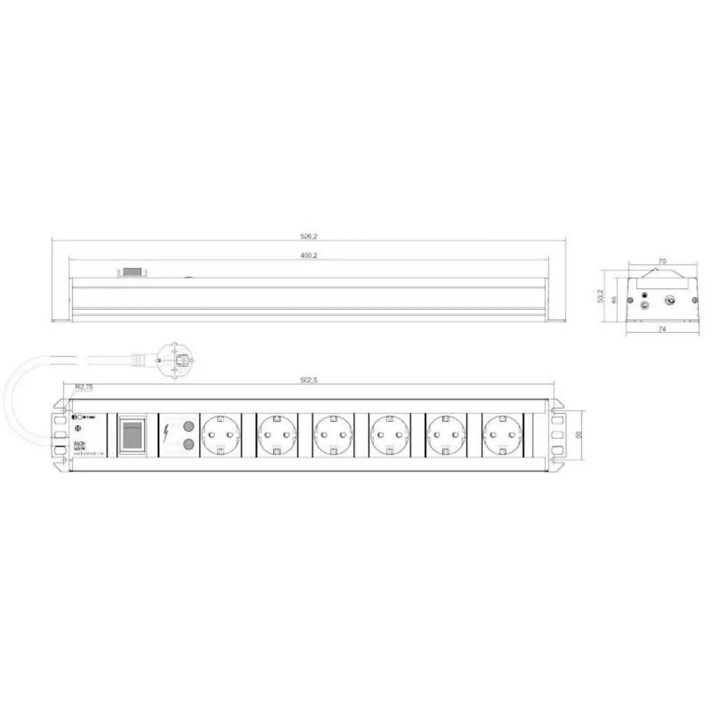 B-Ware Bachmann 300011 Steckdosenleiste Mehrfachsteckdose Schalter 6fach Arbeitsplatz - 4016514034277