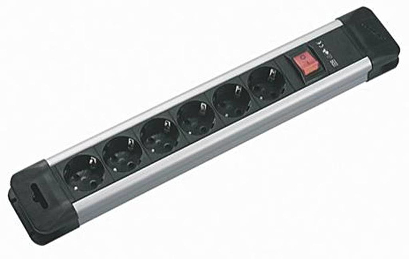B-Ware Bachmann 330.101 Steckdosenleiste Ohne Schalter Aluminium Schwarz - 4016514013654