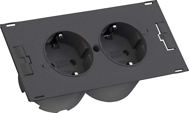 B-Ware Bachmann 4953487 Einbau Steckdosenleiste Schwarz Schutzkontakt 1 St. - 4057298000263