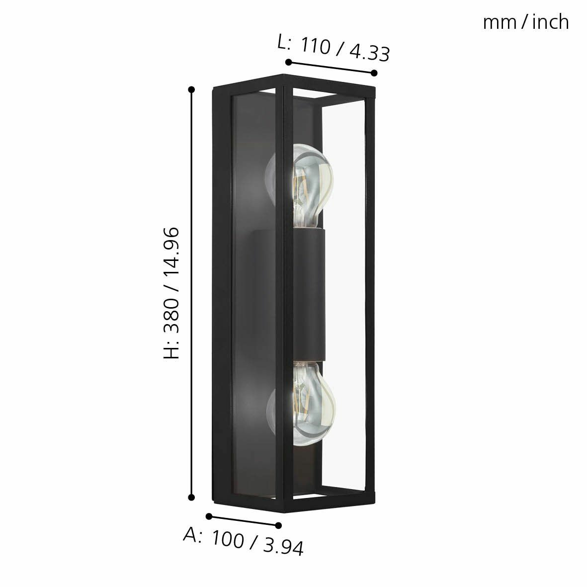 B-Ware Eglo Bad Wandleuchte Amezola Wandleuchte Wandlampe Lampe Leuchte Badezimmer 2fl. - 9002759991241
