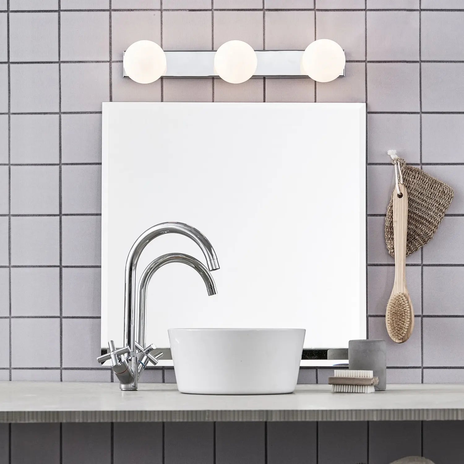 B-Ware Markslöjd Badezimmer Wandleuchte Mini Chrom Weiß Badezimmerlampe Leuchte G9 Glas - 7330024558946