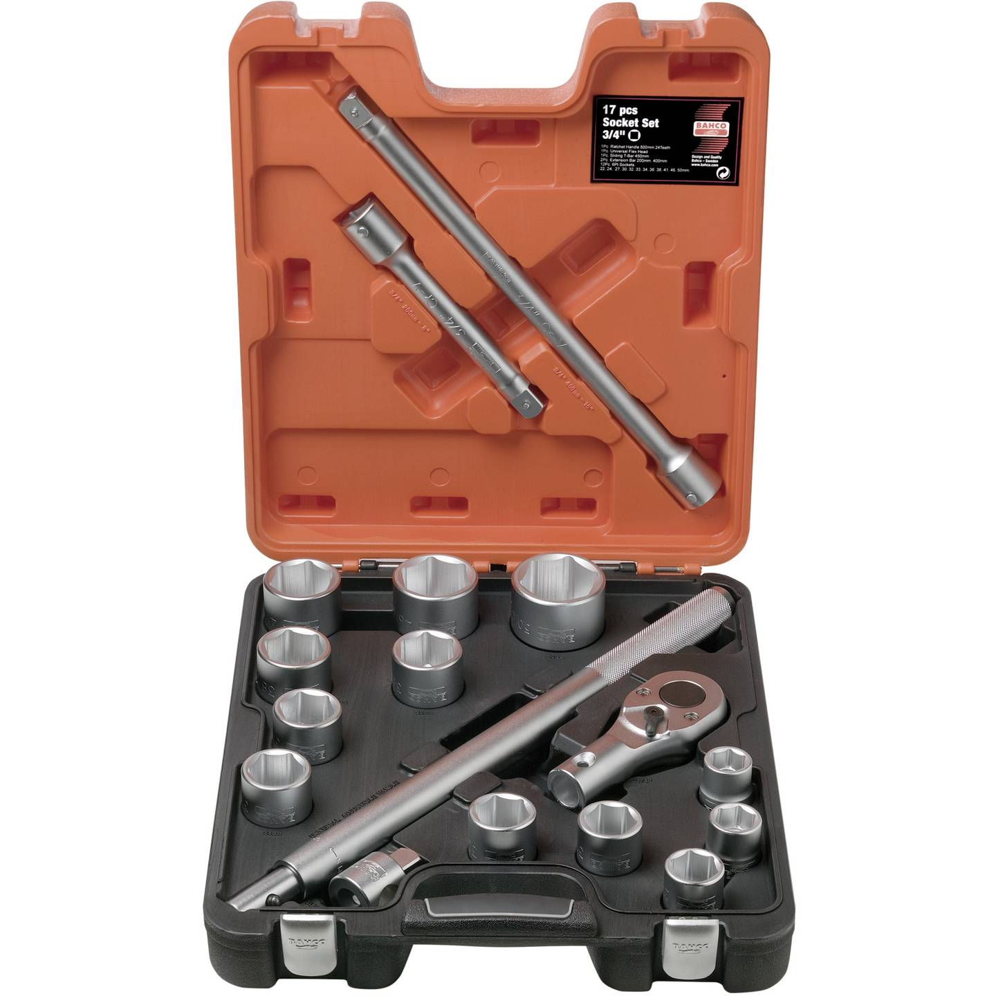 B-Ware Bahco Steckschlüsselsatz Set Ratsche 17teilig Slx 17 Werkzeug 3 4 Zoll - 7314153015785
