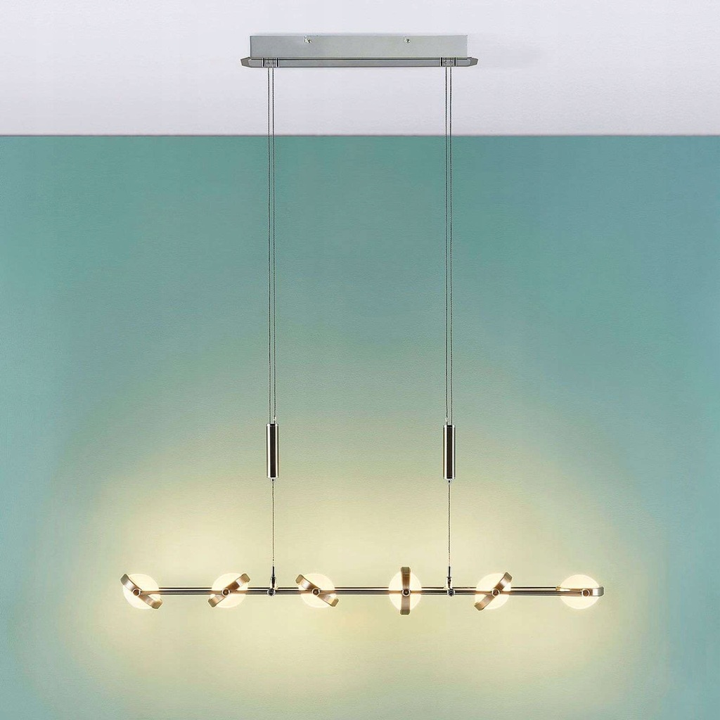 B-Ware Lucande Balkenpendelleuchte Catriona Pendelleuchte Hängelampe Lampe Nickel 6 Flg - 4251096530049
