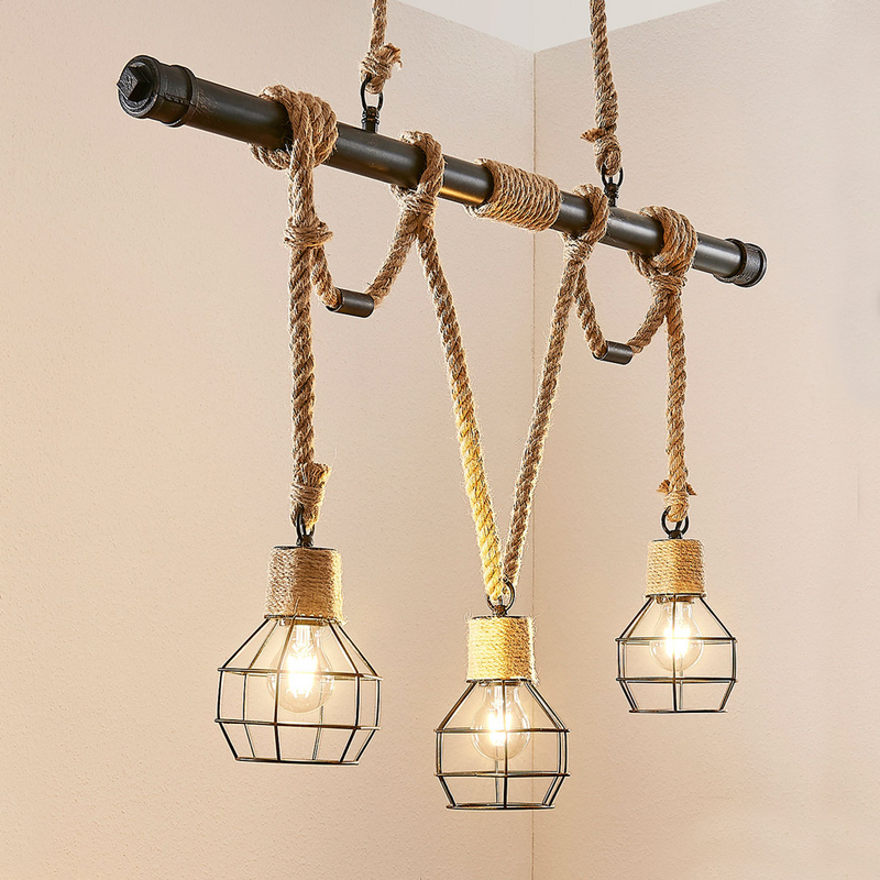 B-Ware Lampenwelt Balkenpendelleuchte Ventura Pendelleuchte Lampe Vintageoptik 3flg E27 - 4251096550900