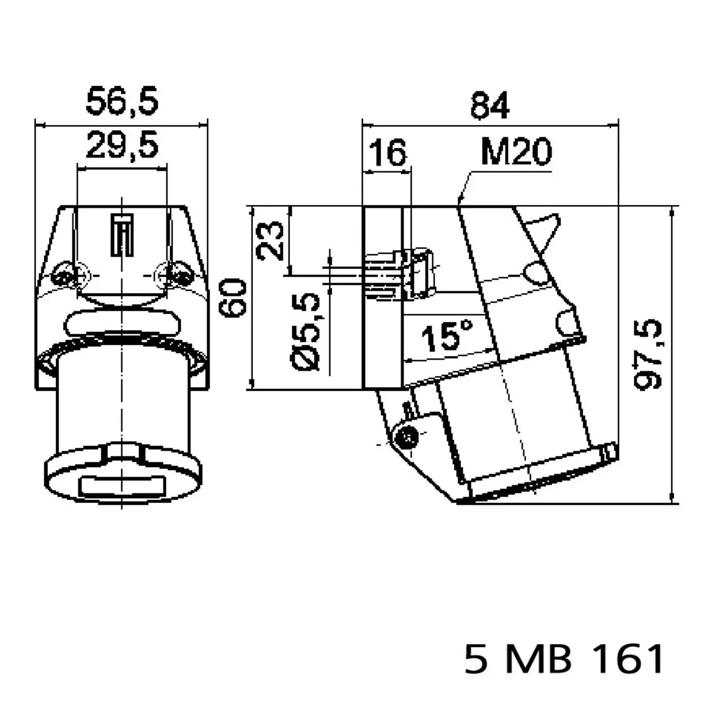 B-Ware Bals Cee Wandstecker Steckdose Stecker 16 A 3polig 230 V Blau Kunststoff Ip44 - 4024941002424
