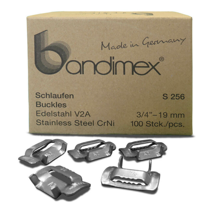 Bandimex Schlaufe Band Schleife V2 A 16mm Edelstahl 100 Stück Packung B-Ware - 4250570200478
