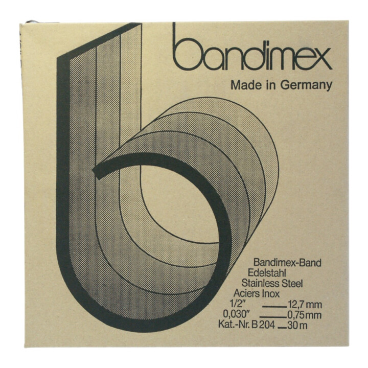 Bandimex Stahlband Band V2 A 19mm 3 4 L 30m Vollrunde Kanten Teichbau Rohrenden B-Ware - 4250570200225