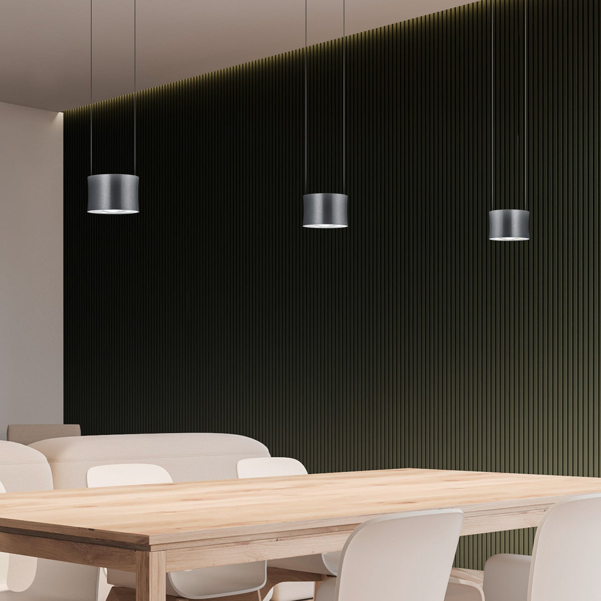 BANKAMP Pendelleuchte Hängeleuchte LED Lampe Impulse anthrazit Aluminium Glas - 4009669035398