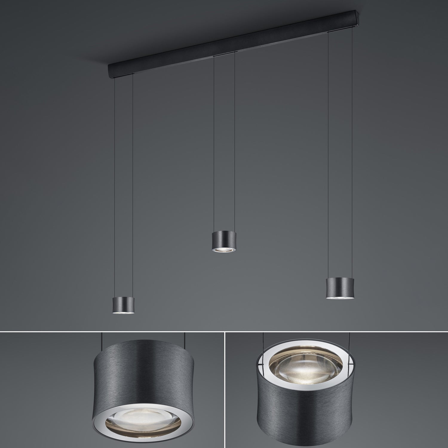 B-Ware Bankamp Pendelleuchte Hängeleuchte Led Lampe Impulse Anthrazit Aluminium Glas - 4009669035398