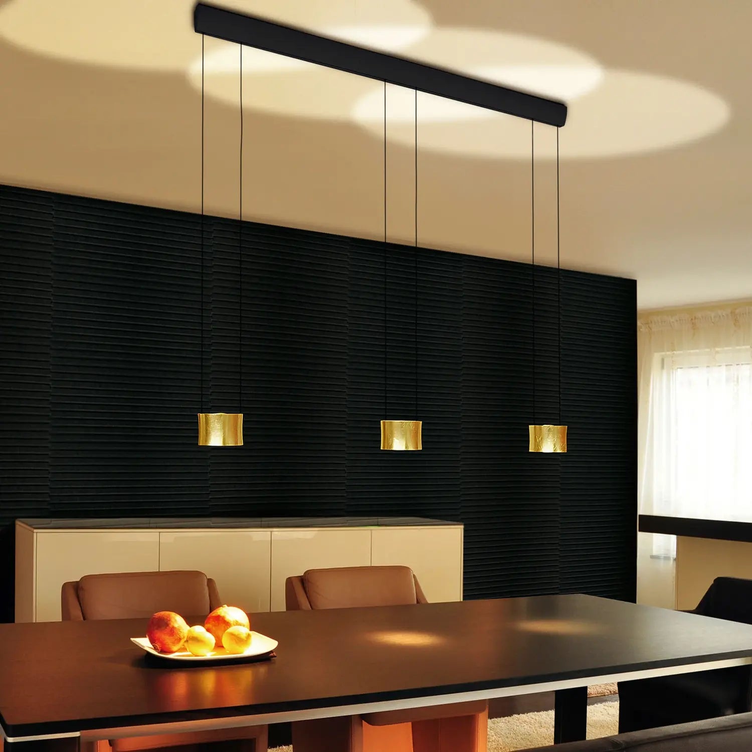 B-Ware Bankamp Pendelleuchte Led Hängelampe Impulse Leuchte Blattgold Alu Glas 3 Flg - 4009669998389