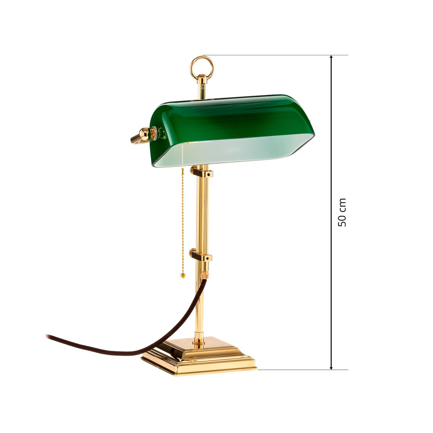 B-Ware Berliner Messinglampen Bankerlampe Gita Tischleuchte Tischlampe Messing Grün E27