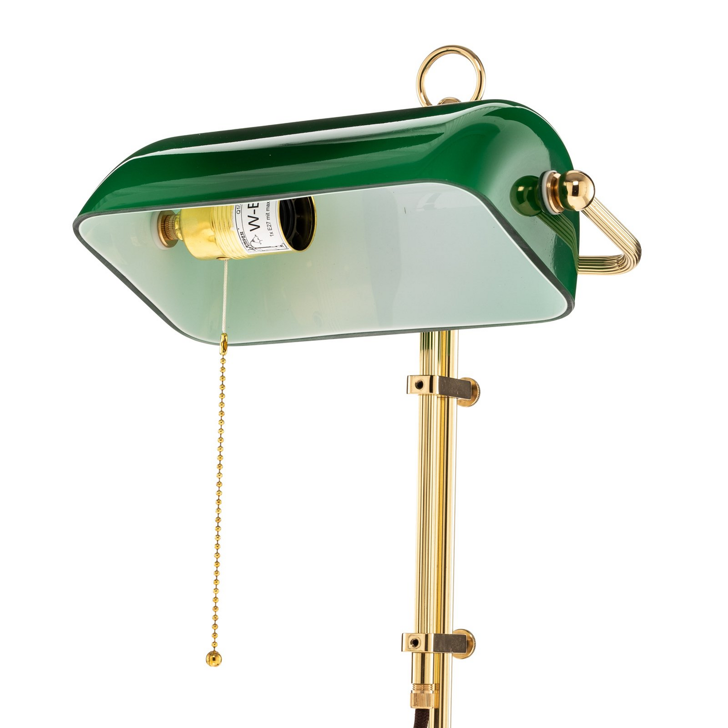 B-Ware Berliner Messinglampen Bankerlampe Gita Tischleuchte Tischlampe Messing Grün E27