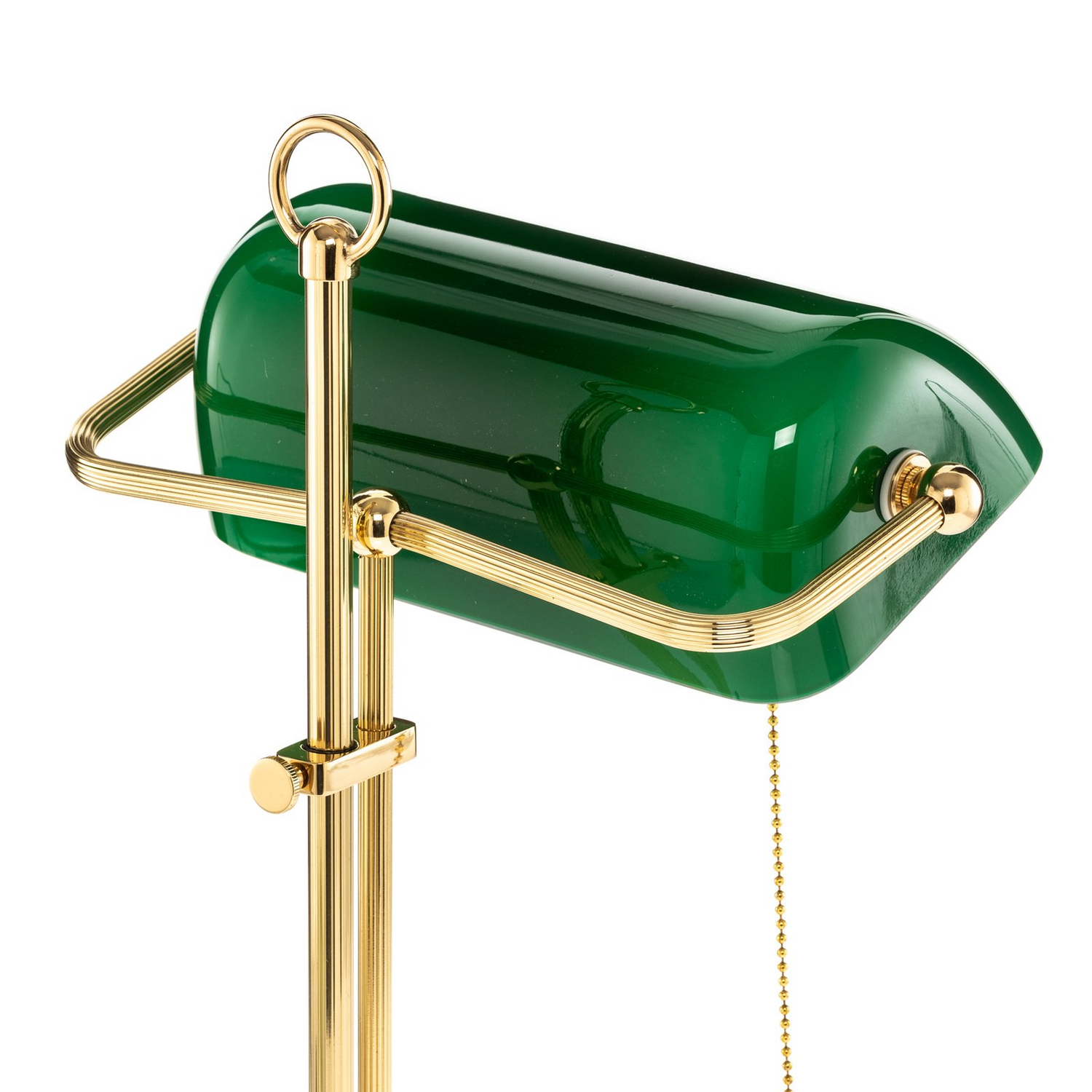 B-Ware Berliner Messinglampen Bankerlampe Gita Tischleuchte Tischlampe Messing Grün E27