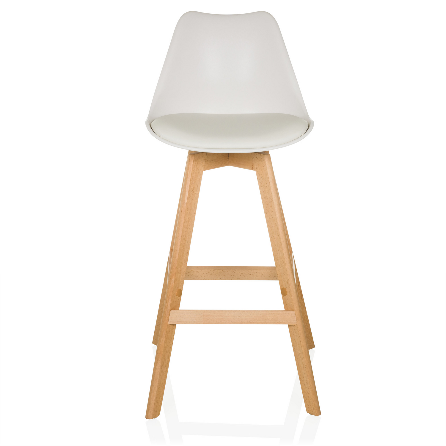 B-Ware Barhocker Tresenhocker Scandi High Set Weiß Hjh Living Stuhl Kunststoff 2er Pack - 4064323045120