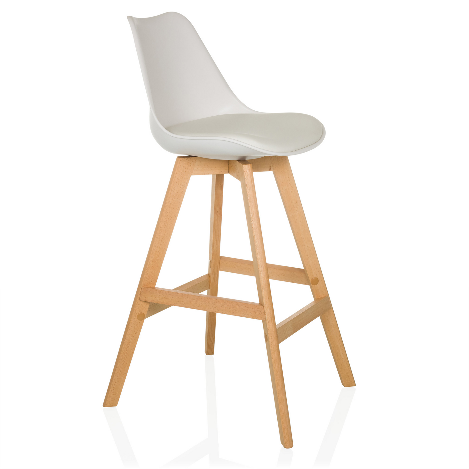 B-Ware Barhocker Tresenhocker Scandi High Set Weiß Hjh Living Stuhl Kunststoff 2er Pack - 4064323045120
