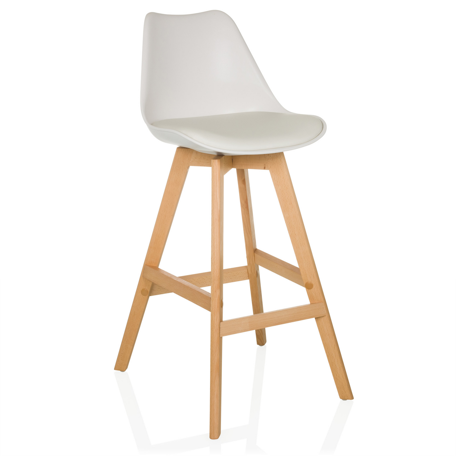 B-Ware Barhocker Tresenhocker Scandi High Set Weiß Hjh Living Stuhl Kunststoff 2er Pack - 4064323045120