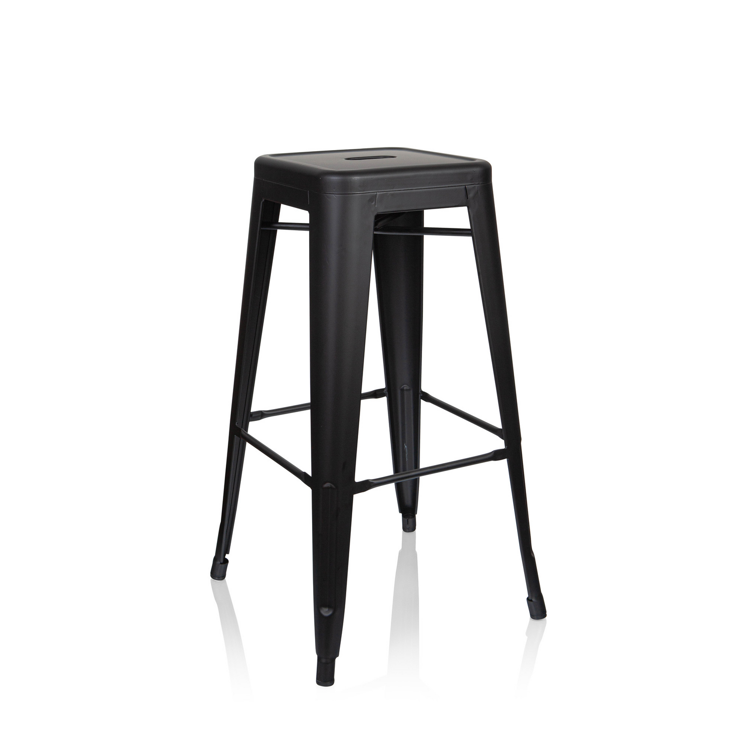 B-Ware Hjh Office Barhocker Hocker Sitzgelegenheit Vantaggio High Seidenmatt Schwarz855 - 4064323028642