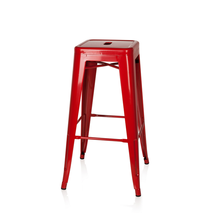 Hjh Office Barhocker Hocker Vantaggio High Metallic Rot Stapelbar Gastronomie B-Ware - 4251084662295
