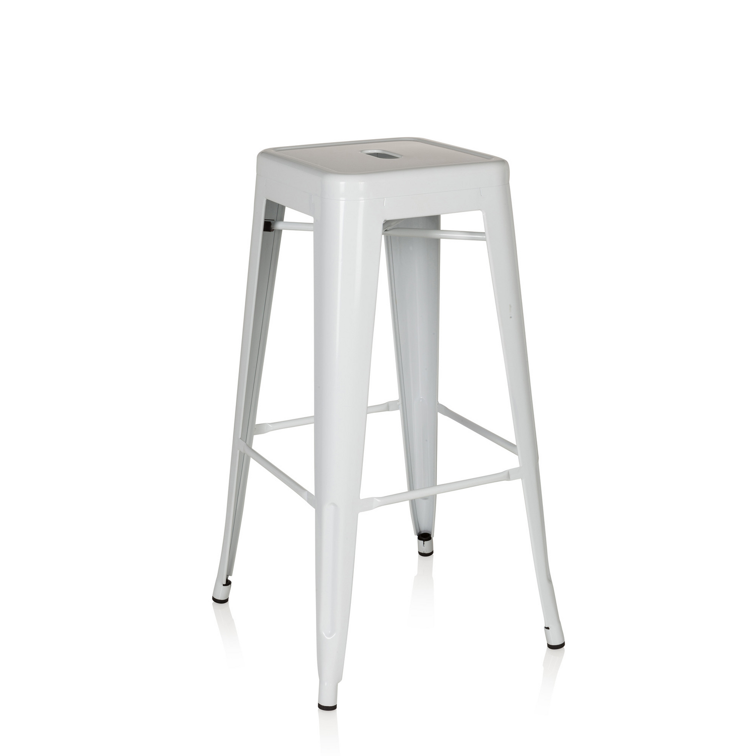 B-Ware Hjh Office Barhocker Vantaggio High Metallic Weiss Hocker Sitzmöbel Möbel S349