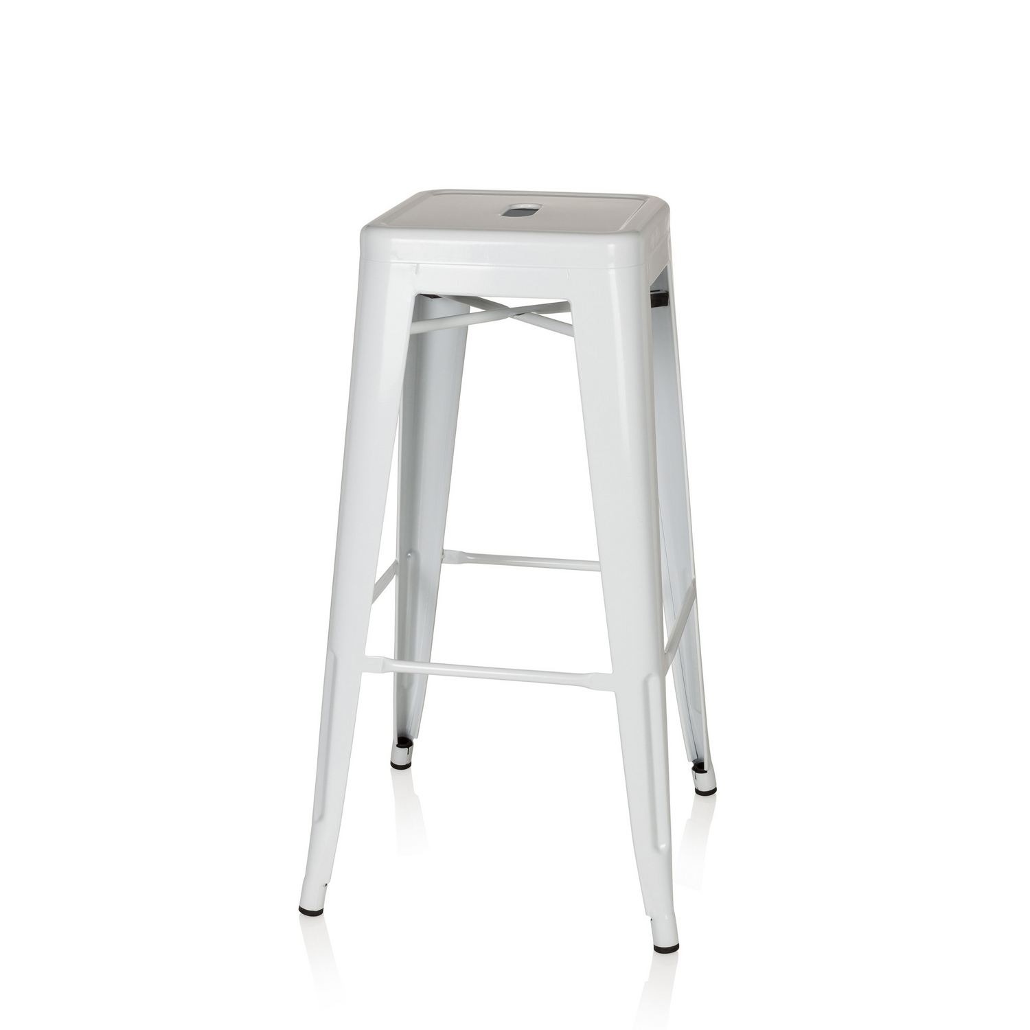 B-Ware Hjh Office Barhocker Vantaggio High Metallic Weiss Hocker Sitzmöbel Möbel S155