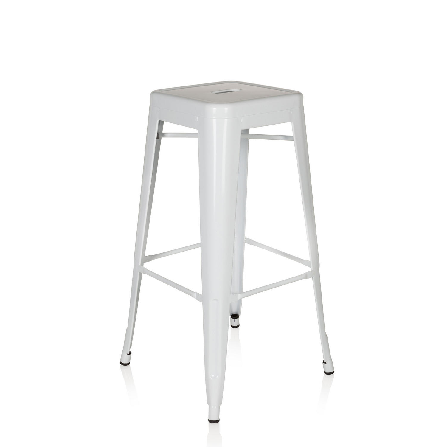 B-Ware Hjh Office Barhocker Vantaggio High Metallic Weiss Hocker Sitzmöbel Möbel S155