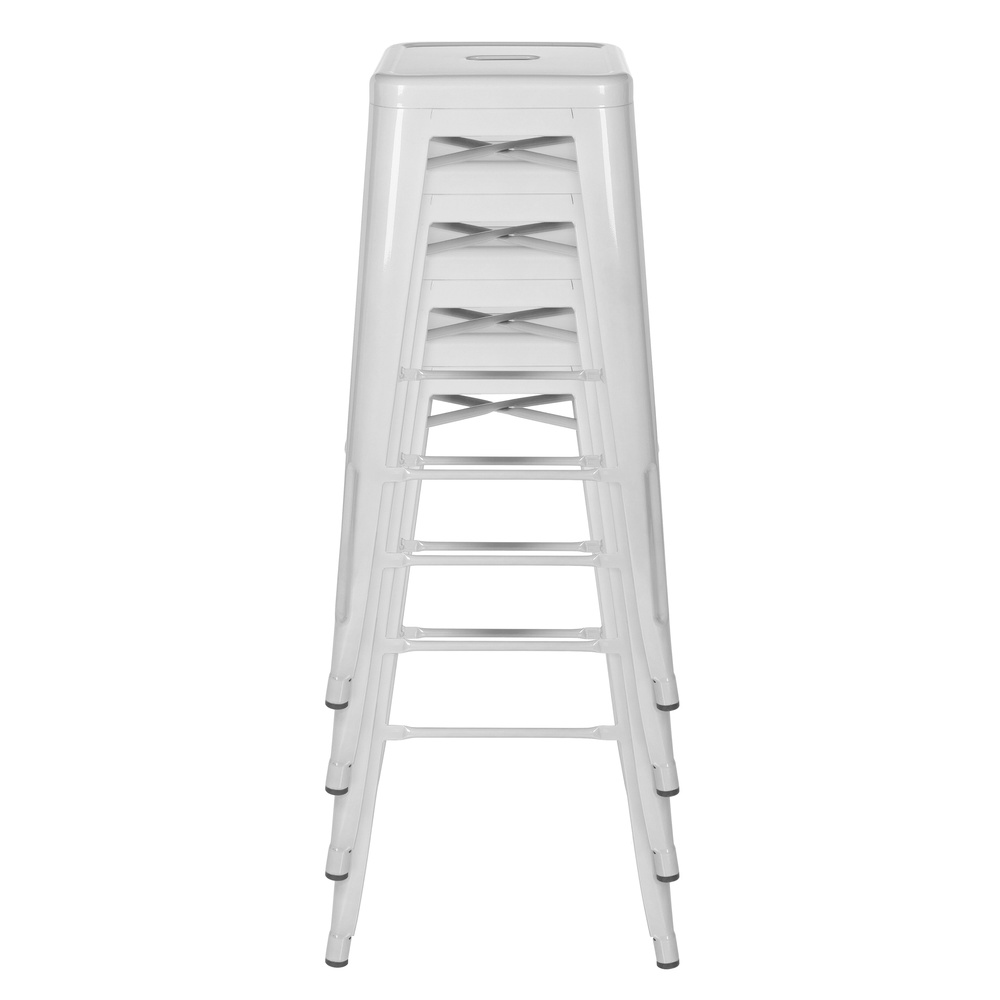 B-Ware Hjh Office Barhocker Vantaggio High Metallic Weiss Hocker Sitzmöbel Möbel S349