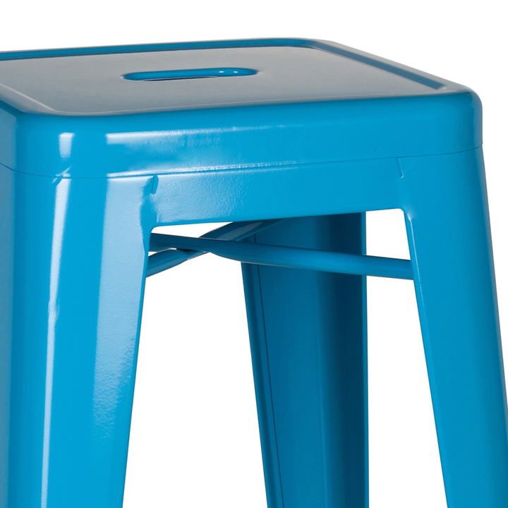 Hjh Office Barhocker Hocker Sitzgelegenheit Hellblau Stapelbar Stahl B-Ware - 4251084662325