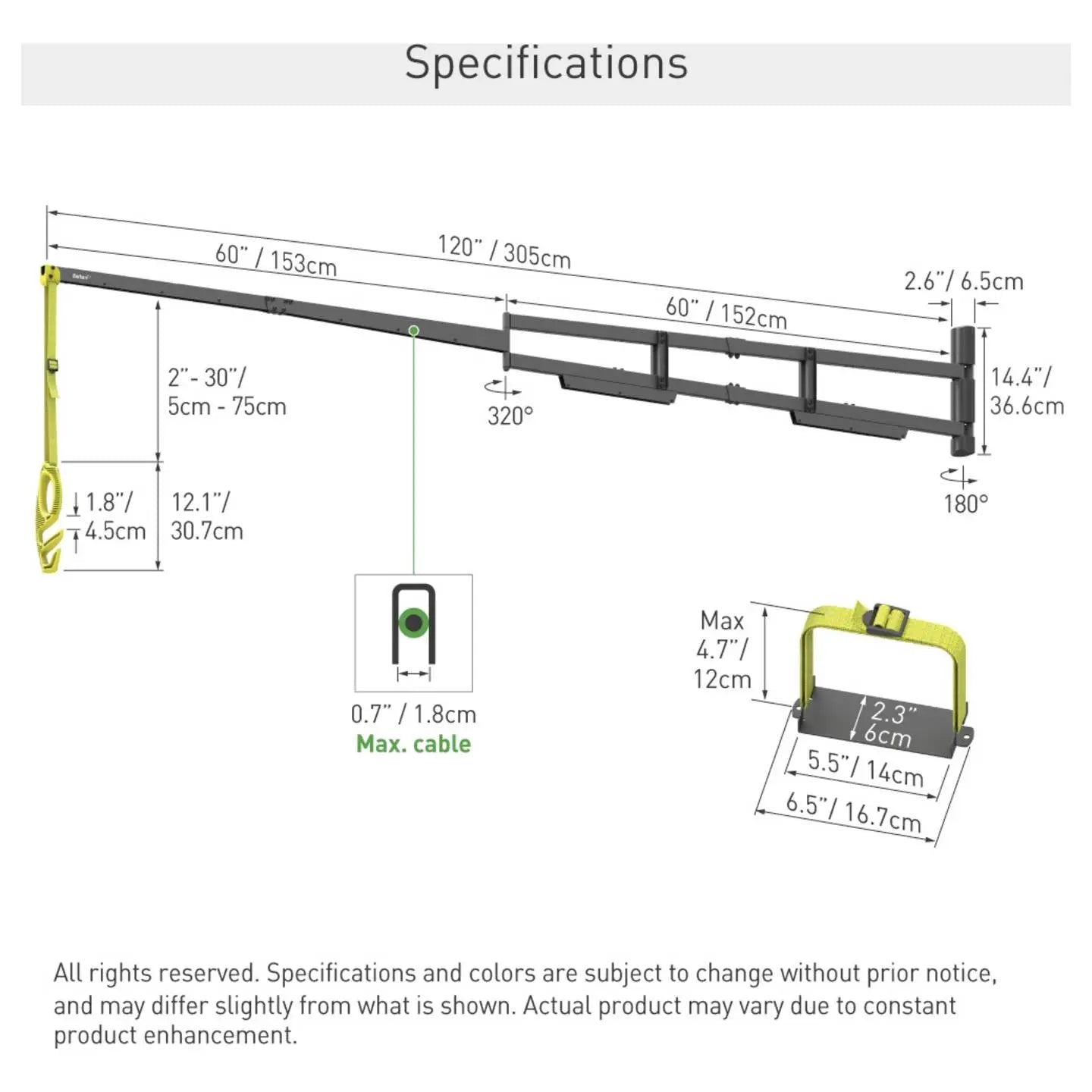 B-Ware Barkan Wandhalter Wandkabelhalter Ev Ladekabel Halterung Gelb 305cm Ladegerät - 7290019569596