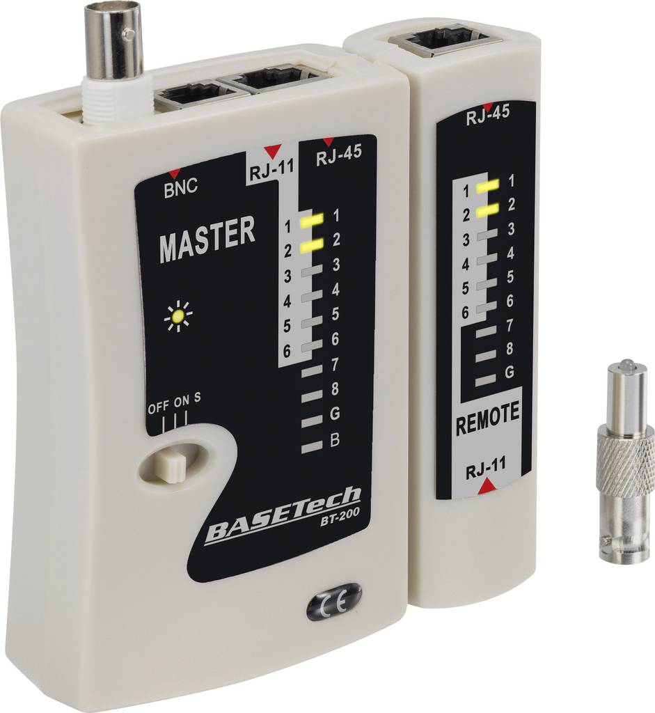 Basetech BT-200 Kabeltester Geeignet für RJ-45 RJ-11 BNC - 4016138987188