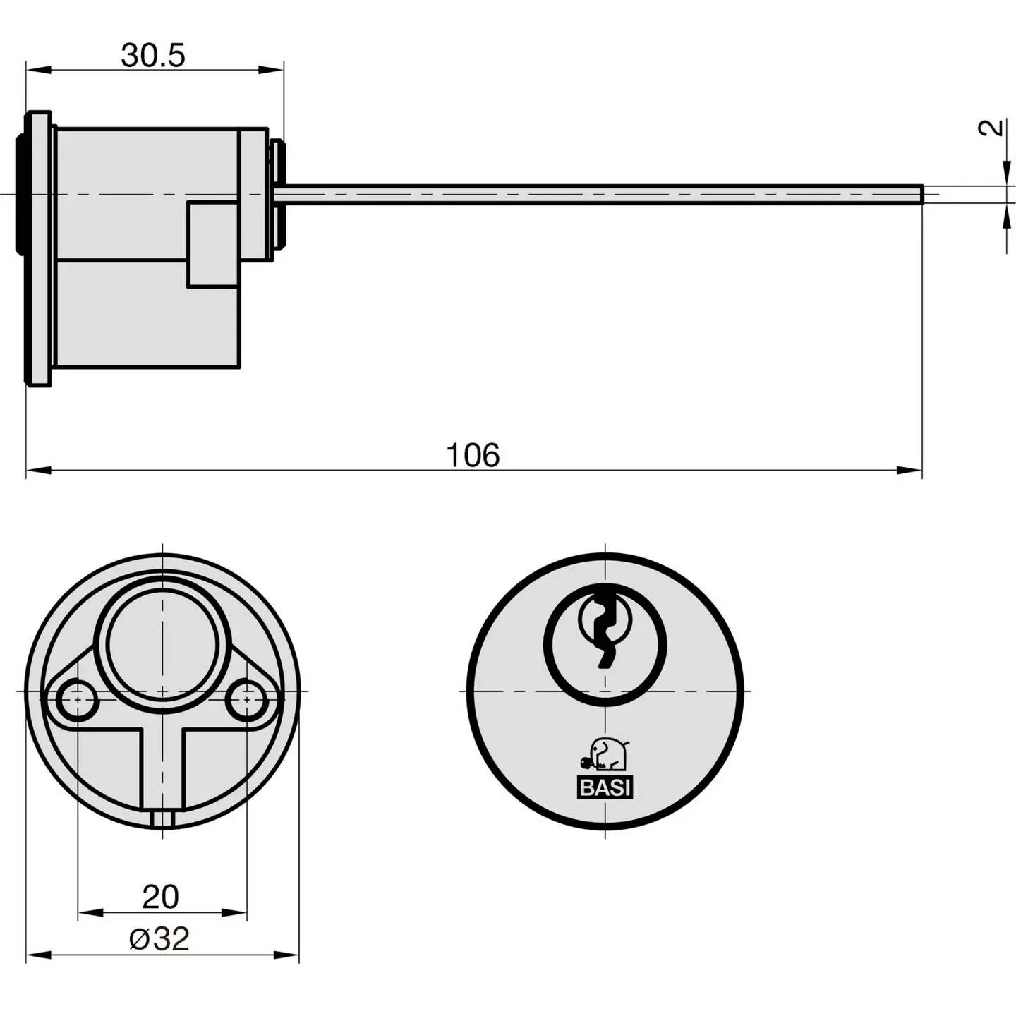 B-Ware Basi Außenzylinder Rundzylinder Profilzylinder Messing 3 Schlüssel 3 Sets - 3838923302683