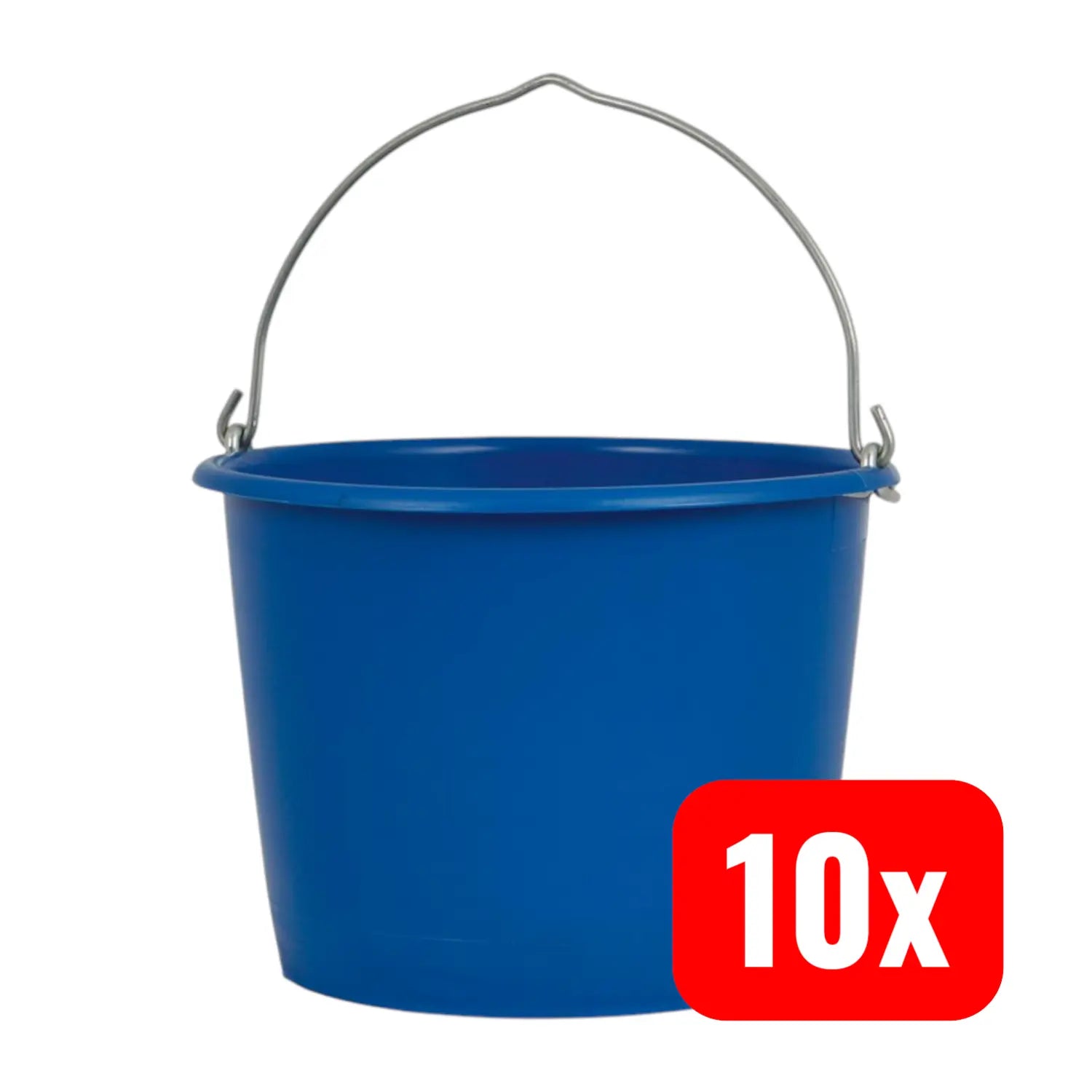 B-Ware Baueimer Mörteleimer 12 L Blau Mit Metalösenbügel 6mm Eimer Kunststoff 10 Stück - 4012411001145