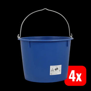 B-Ware Baueimer Eimer 20l Kranbar Spezialkunststoff Blau Behälter Baustelle 4 Stück
