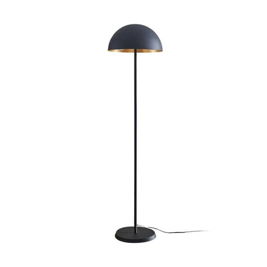 Lampadaire Lindby Idalene en métal, IP20, noir et or