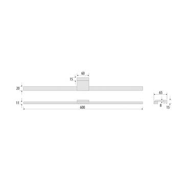 Lampe de miroir LED Euluna Triga, qualité B, IP44, blanche, 60 cm, 4000 K